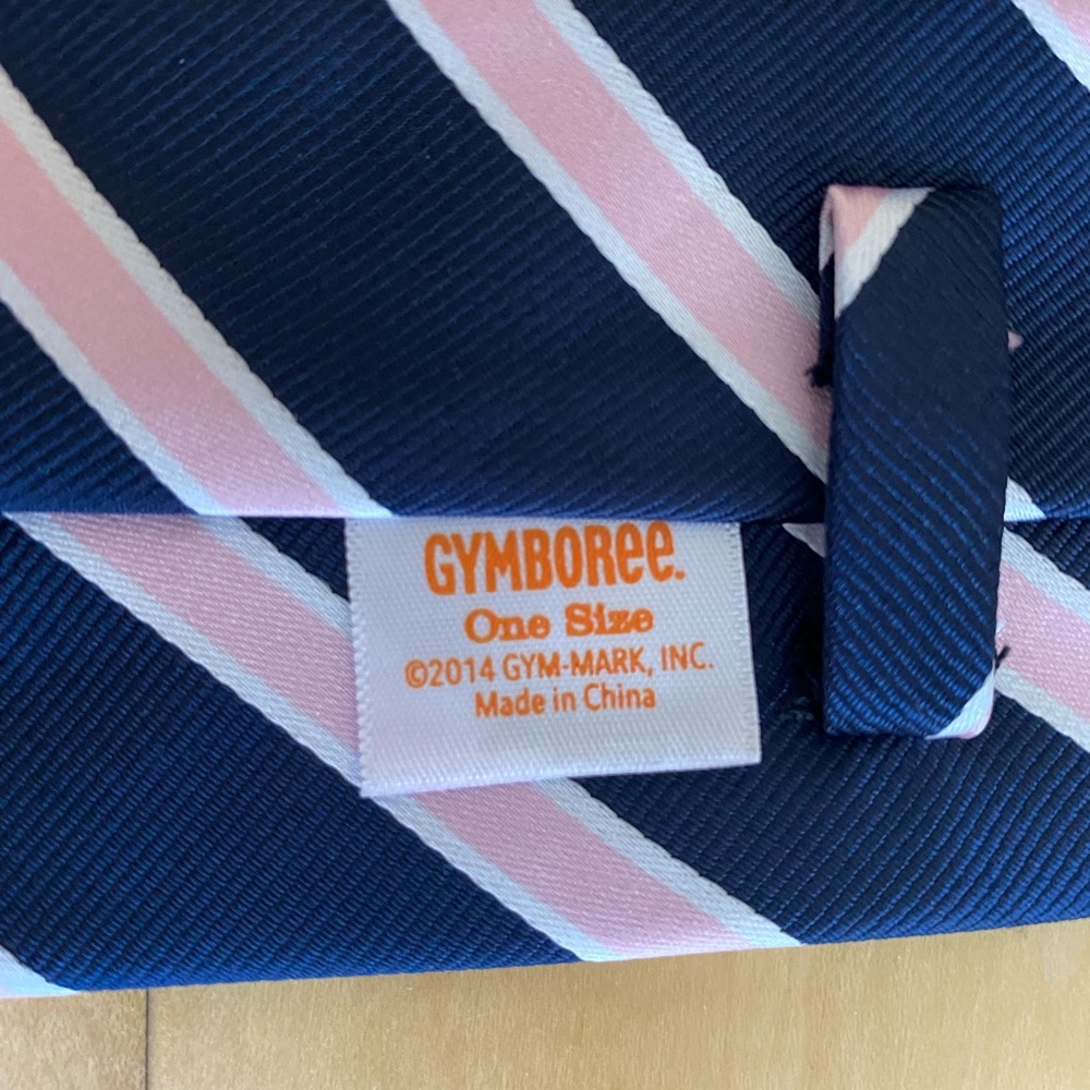 Gymboree Navy and Pink Striped Tie with Velcro Closure - Picture 7 of 7